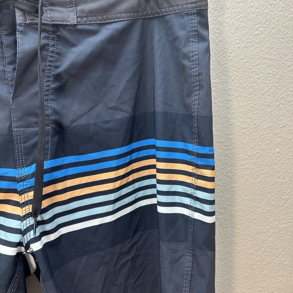 RIP CURL Men's Size 36 Swim Trunks Surf Black Blue Board Shorts Beach - Picture 3 of 6